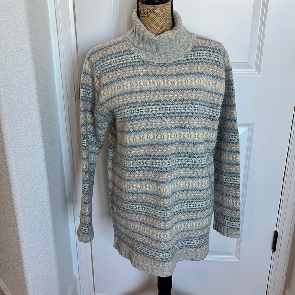 LAST CHANCE! Brooks Brothers Gray Fair-isle Turtleneck Sweater